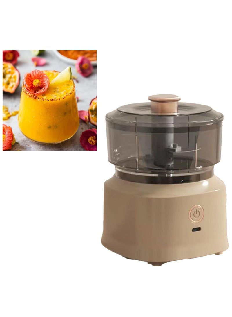 Yameem Yameem Electric Food Chopper, Premium Food Processors, Stainless Steel Blades Electric Mini Garlic Chopper, Efficient and Safe Quick Electric Meat Chopper Blender for Kitchen (beige)  - Image 4