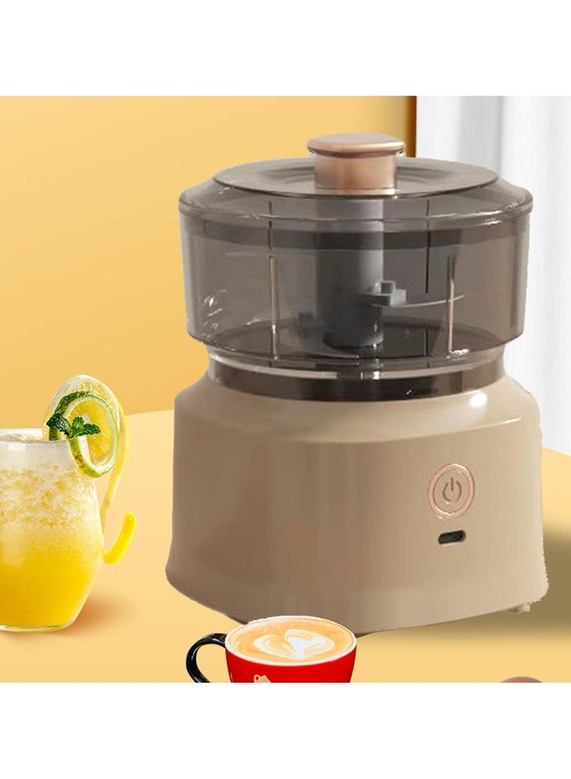 Yameem Yameem Electric Food Chopper, Premium Food Processors, Stainless Steel Blades Electric Mini Garlic Chopper, Efficient and Safe Quick Electric Meat Chopper Blender for Kitchen (beige)  - Image 5