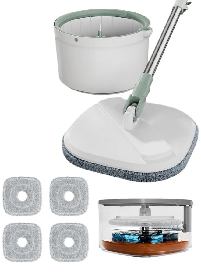 360° Spin Mop & Bucket Set – Hands-Free Self Wringing, Dry & Wet Cleaning System, Stainless Steel Pole, 4 Reusable Microfiber Pads for Home, Kitchen & Floor - Image 1