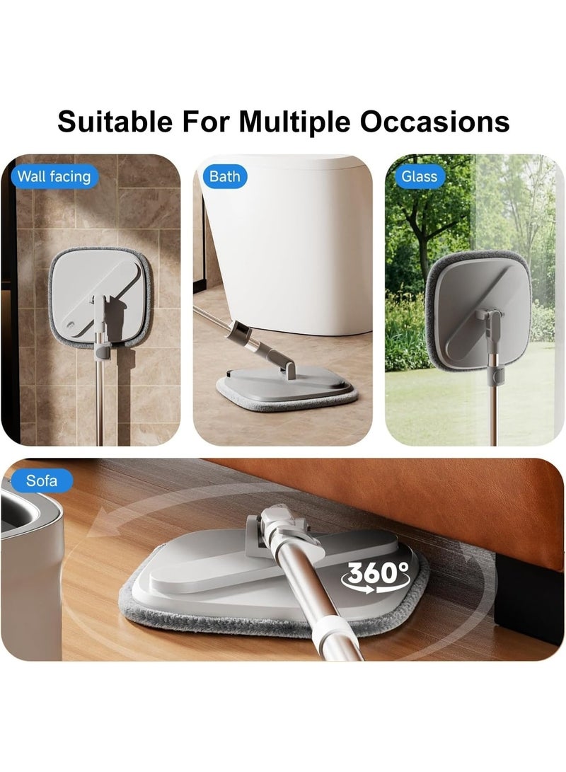 360° Spin Mop & Bucket Set – Hands-Free Self Wringing, Dry & Wet Cleaning System, Stainless Steel Pole, 4 Reusable Microfiber Pads for Home, Kitchen & Floor - Image 2