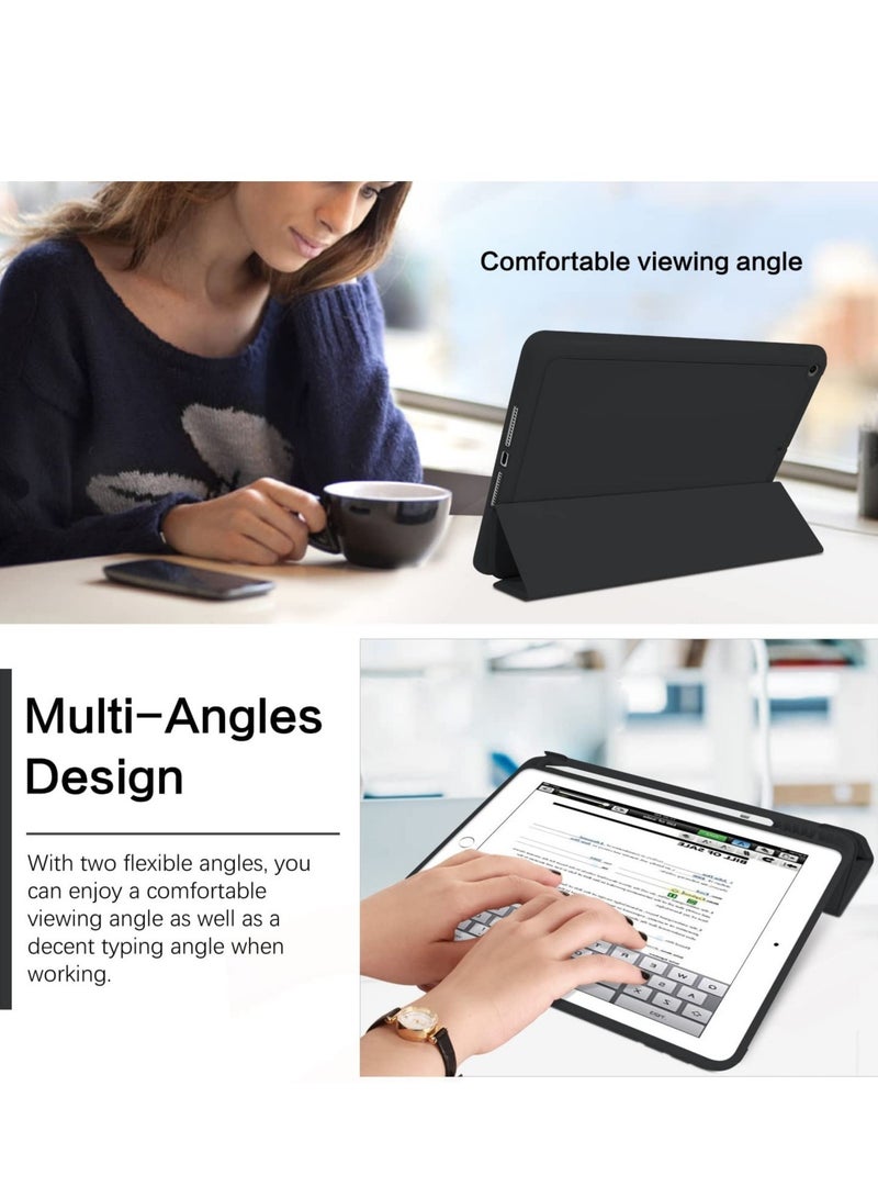 ELTRAZONE iPad 6th Generation Case, iPad 5th Generation Case with Pencil Holder, Premium Folio Folding Stand Smart Auto Wake/Sleep Protective Tablet Case Cover for Apple iPad 9.7 Inch 2018/2017, Black - Image 2