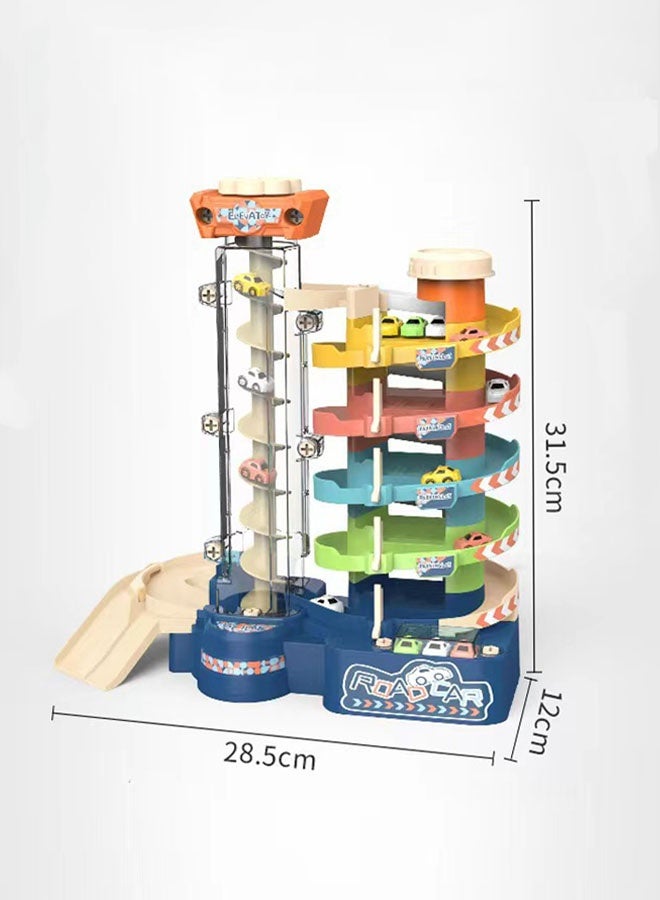 مجموعة مسارات السباق، مجموعات ألعاب مسارات السباق للأولاد والبنات، ألعاب مسارات كهربائية مع 5 سيارات ومفك براغي، مجموعة مسارات المرآب مع موسيقى وأضواء، مجموعة ألعاب المرآب للأطفال، ألعاب مسارات منحدر السيارات الإبداعية الممتعة، سيارة لعبة كهربائية للبناء، مجموعة ألعاب مسار بناء السيارات للأطفال من سن 3 سنوات فما فوق، ألعاب مواقف السيارات، هدايا عيد الميلاد، ألعاب الحفلات - Image 2