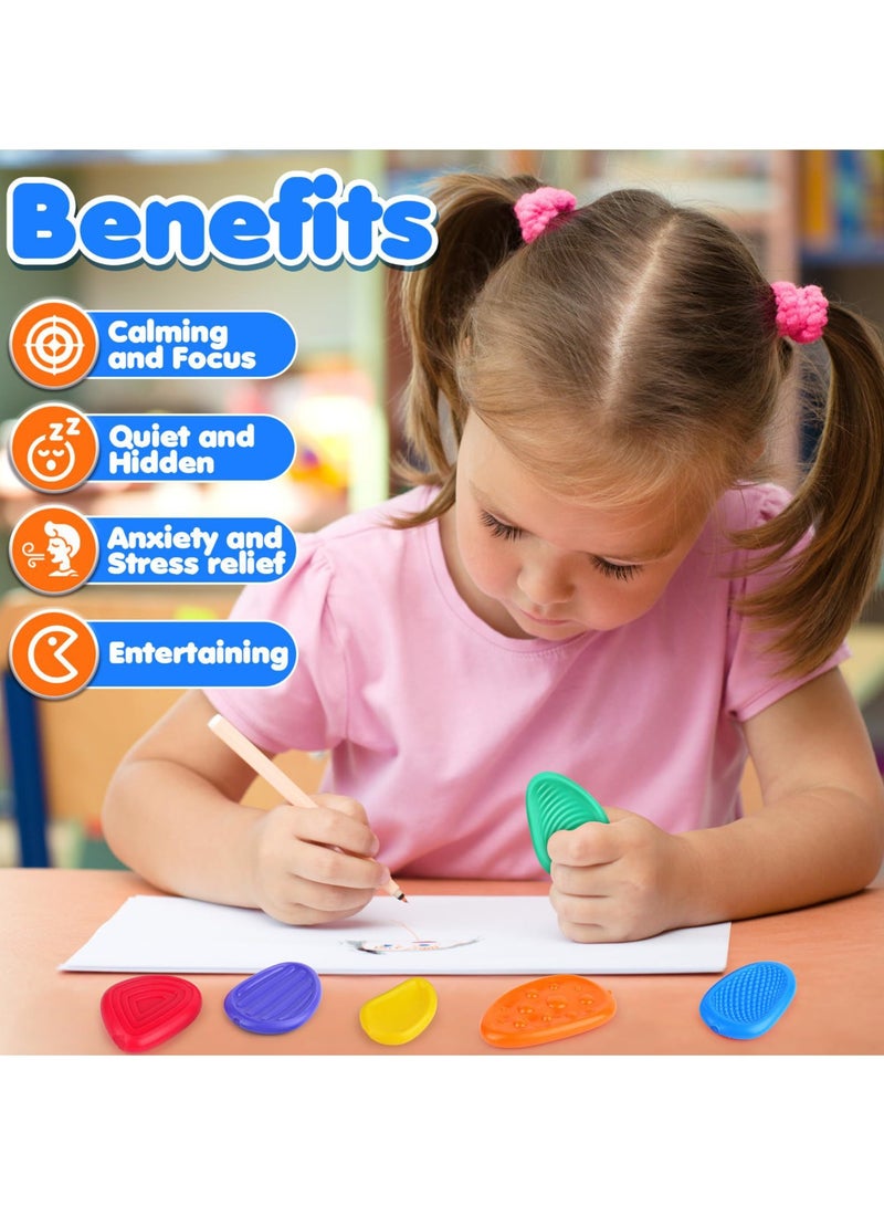 Calming Sensory Toys for Fun  Learning, Safely Designed Stress Relief Stone Toy, Soft Textured Worry Stone for Autism Kids, Baby Sensory Toys, Brightly Colored Montessori Bath Toys for Babies 3-12 M - Image 2