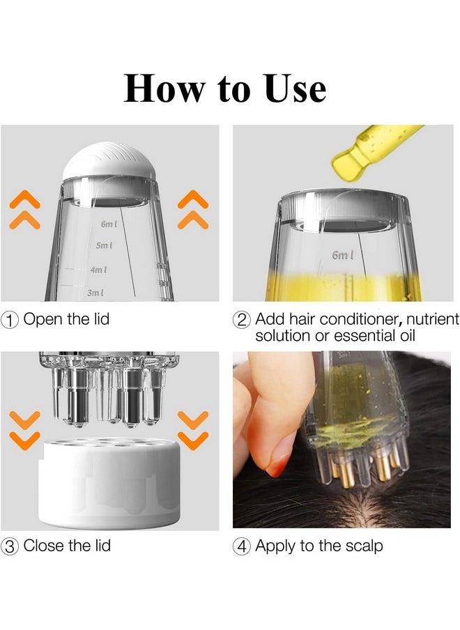 Xenos - Hair Care Set, Smooth Root Comb Applicator Bottle For Scalp Oil, Anti Hair Loss Lotion Dispenser, Anti-Leak, 6Ml Scale Control, Salon Care, Oily/Greasy Hair, - Image 1