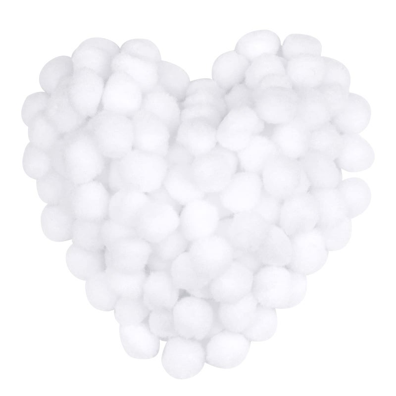 MORFEN 150 Pieces Pom Poms, 1 Inch White Craft Pom Poms, Fuzzy Pompom Puff Balls, Small Pom Pom Balls for DIY Arts Crafts Projects, Home Decorations - Image 1