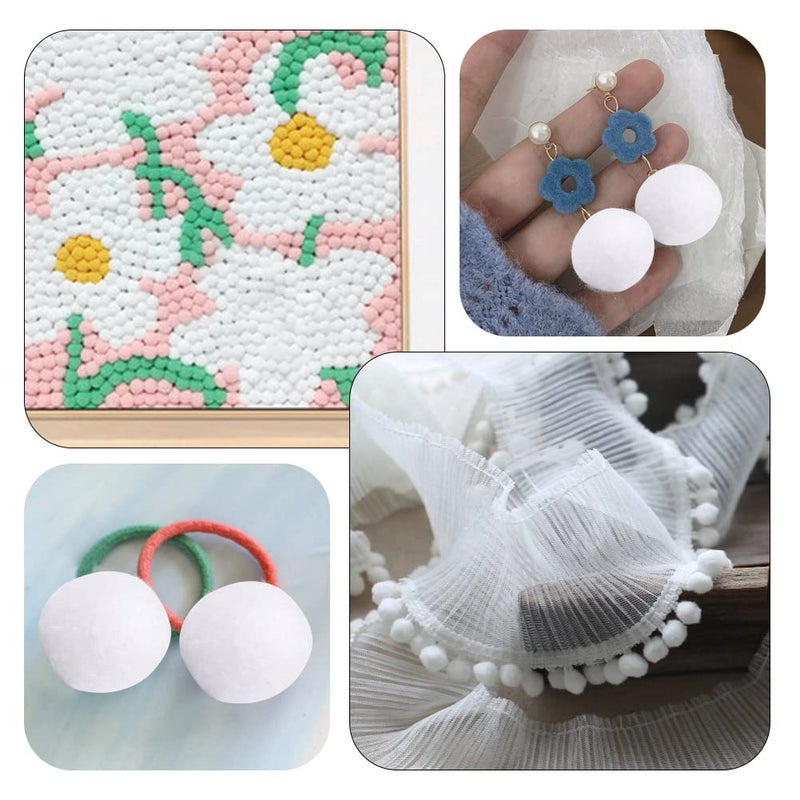 MORFEN 150 Pieces Pom Poms, 1 Inch White Craft Pom Poms, Fuzzy Pompom Puff Balls, Small Pom Pom Balls for DIY Arts Crafts Projects, Home Decorations - Image 5