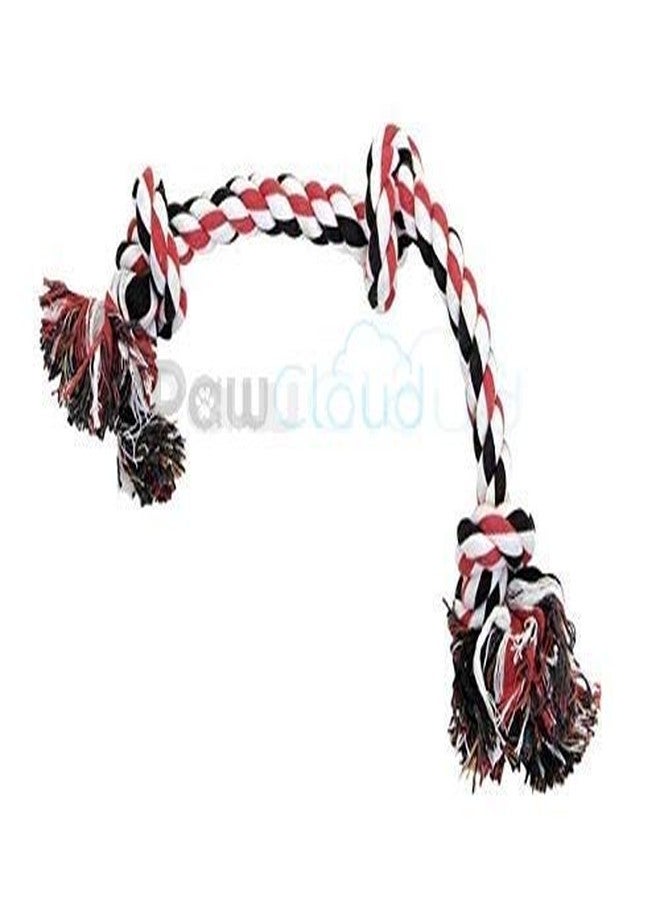 PawCloud Cotton Chew Dog Rope Toy, 14 Inch Large, 3 Knot - Multicolor - Image 2