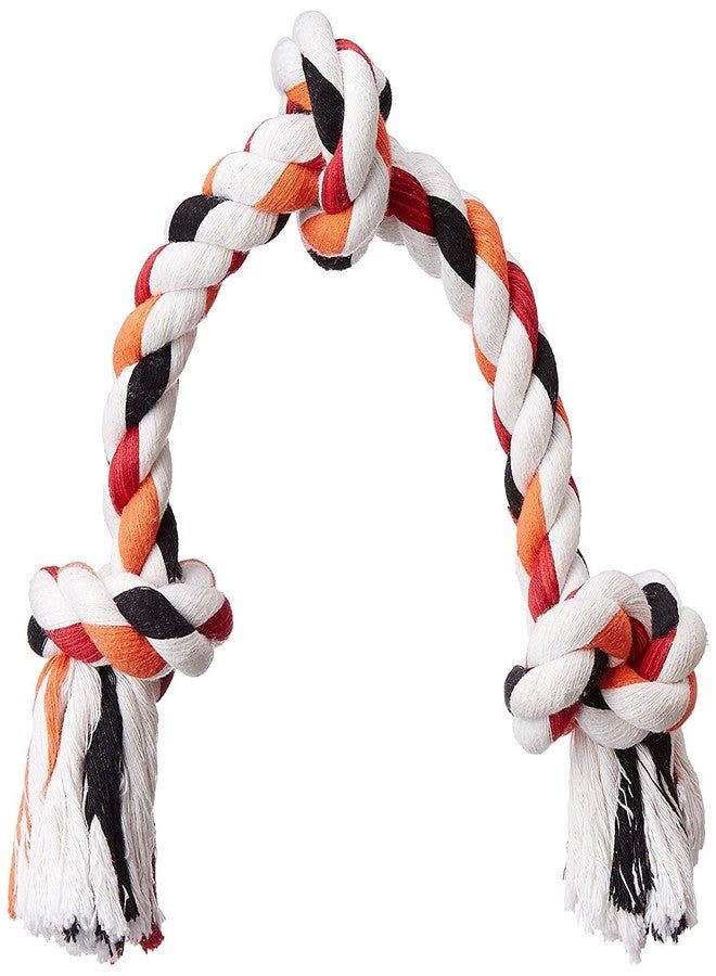 PawCloud Cotton Chew Dog Rope Toy, 14 Inch Large, 3 Knot - Multicolor - Image 1