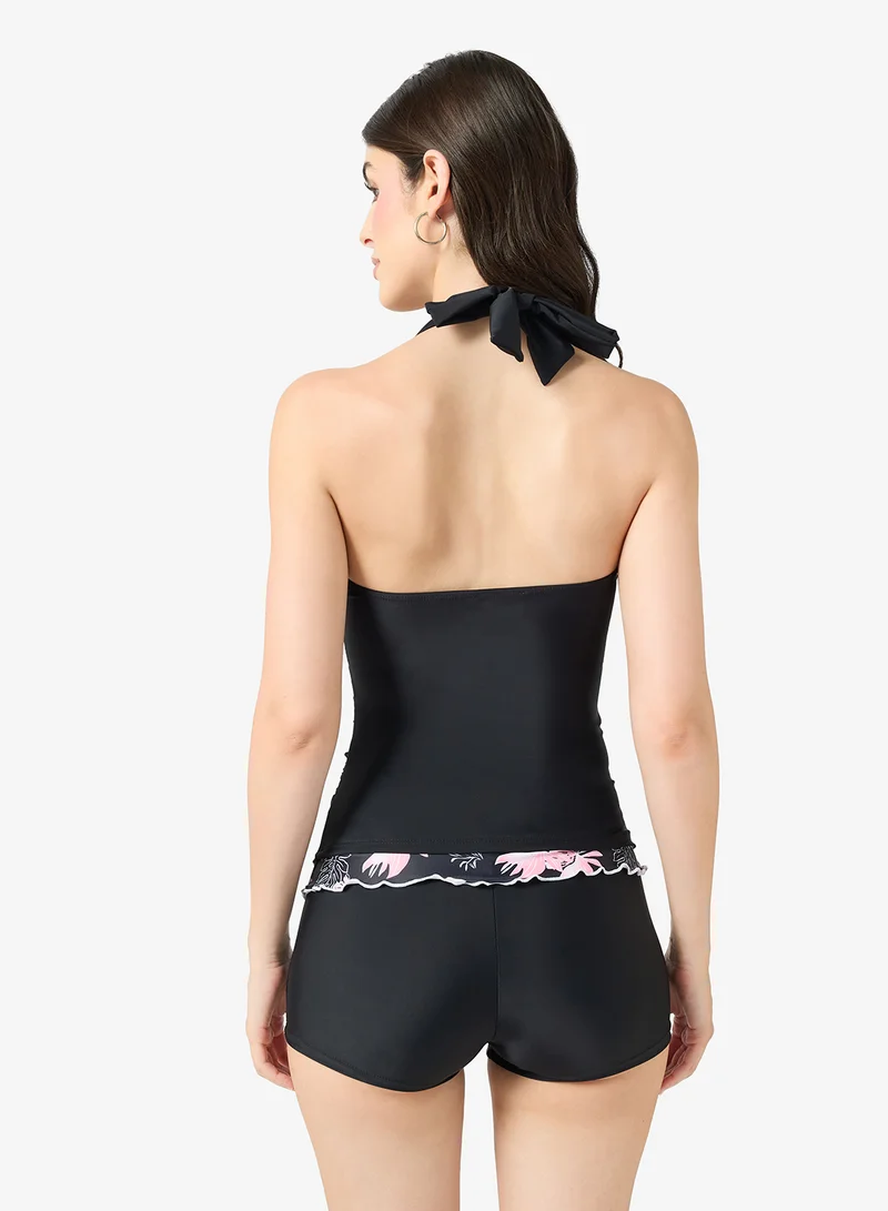 ELLA Tankini With Contrast Trim & Swim Shorts