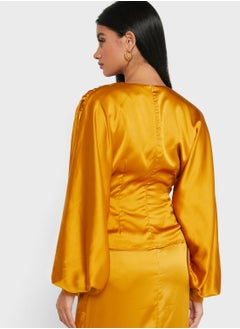 Virgos Lounge Wide Sleeves Wrap Top  - Image 2