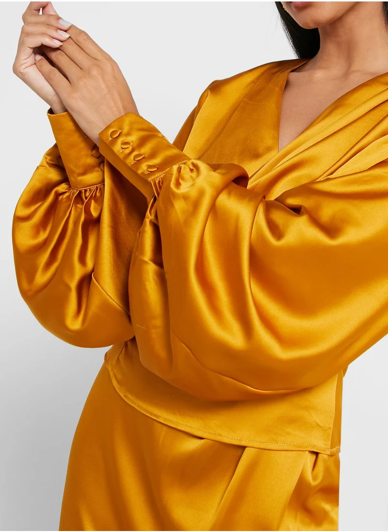 Virgos Lounge Wide Sleeves Wrap Top