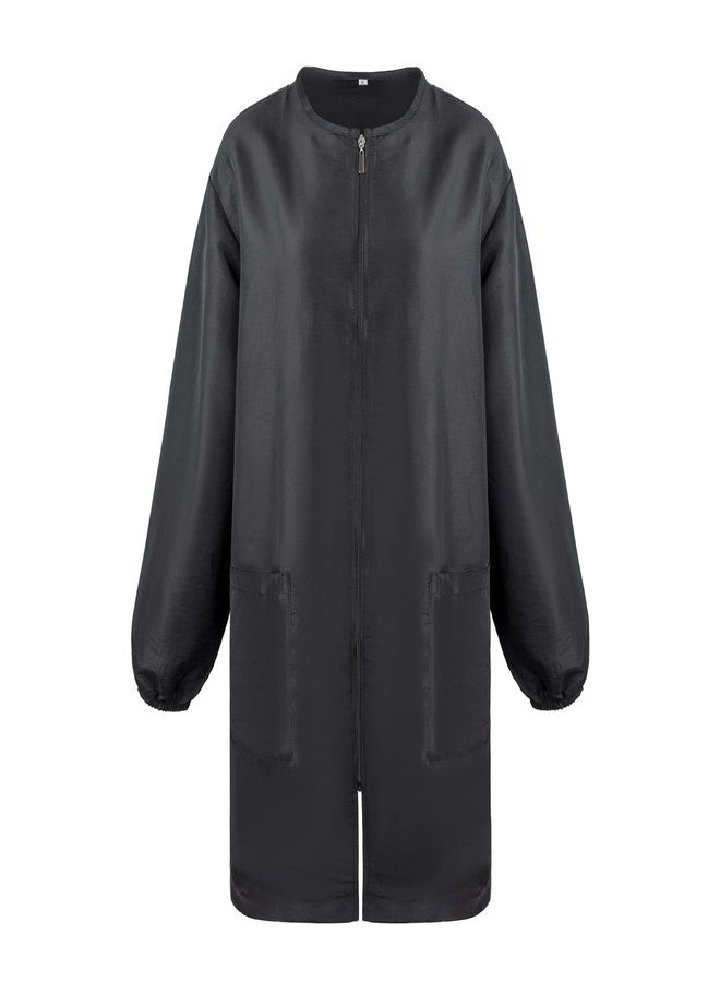 TopTie Satin Long Sleeve Smock Haircut Cape Jacket for Hair Grooming - Image 3