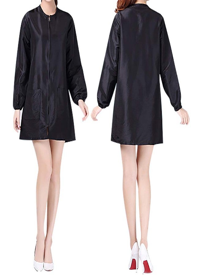 TopTie Satin Long Sleeve Smock Haircut Cape Jacket for Hair Grooming - Image 2