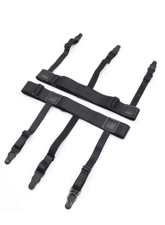 Shirt Holder for Men Adjustable Elastic Shirt Garter Belt Shirt Holder with Anti-Slip Locking Clip Holder for Shirt Pleating and Fixing the Position of Men's Shirts - Image 1