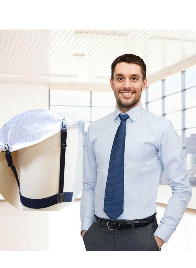 Shirt Holder for Men Adjustable Elastic Shirt Garter Belt Shirt Holder with Anti-Slip Locking Clip Holder for Shirt Pleating and Fixing the Position of Men's Shirts - Image 3