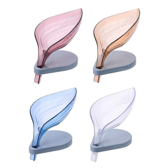 LEAF PATTERN SOAP CASE SOAP HOLDER SOAP BOX FOR BATHROOM WASHBASIN DRAINAGE SOAP CASE KITCHEN SOAP DISH LEAF SOAP HOLDER MULTI COLOR 2 PCS