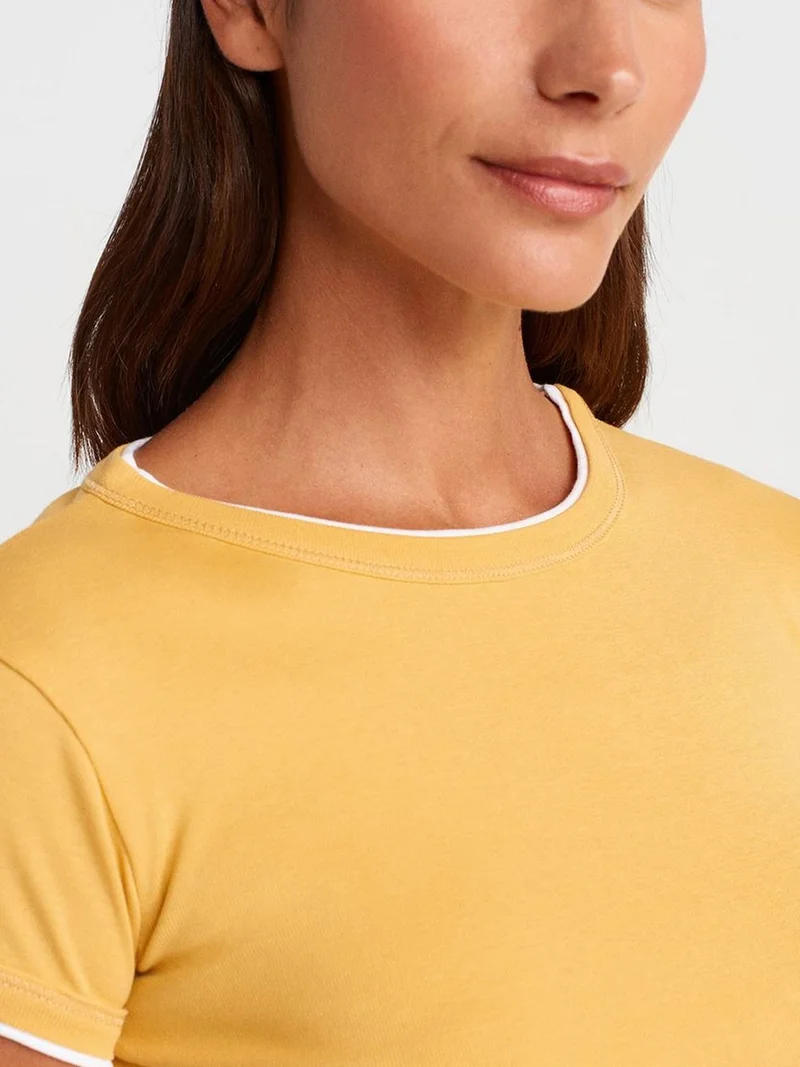 ديلفين DILVIN Women's Slim Fit Cotton Crop T-Shirt