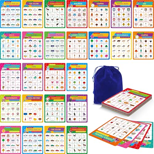 Gethelud Road Trip Bingo Game 30 DoubleSided Game Boards Animal Holiday Building Vehicle Themes DryErase Scavenger Hunt Bingo Games for Road Trip Car Travel Outdoor Activities for Kid Adult - Image 1