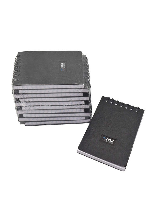 Cubic A7 Wiro Pocket Notebook - Pack of 10 (Black) | Spiral-Bound, Compact & Portable Notepad for Office, School, and Everyday Use - Image 3
