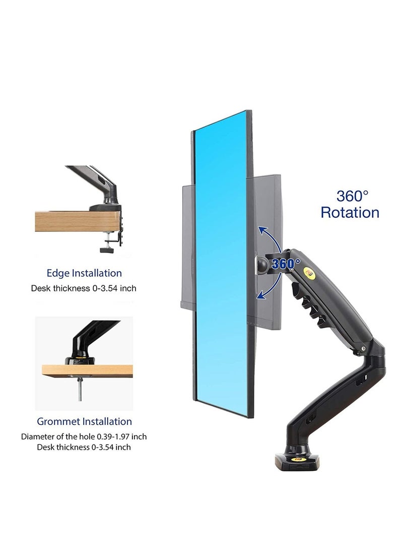 NB North Bayou Monitor Desk Mount Stand Full Motion Swivel Arm Gas Spring for 17in-30in Computer From 4.4lbs to 14.3lbs Black - Image 4