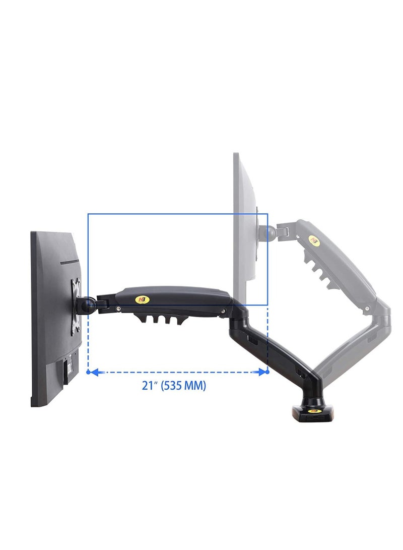 NB North Bayou Monitor Desk Mount Stand Full Motion Swivel Arm Gas Spring for 17in-30in Computer From 4.4lbs to 14.3lbs Black - Image 5