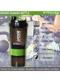 STRAUSS Spider Shaker Bottle 500 Ml, (Green), (Pack Of 2)  - Image 3