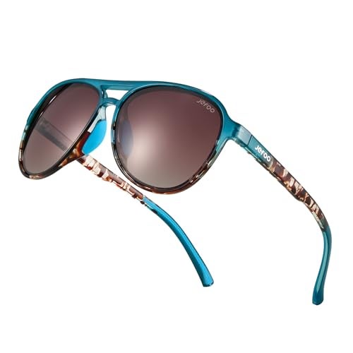 Jefoo Polarized Aviator Sunglasses for Women Men Retro Trendy Sports Sunglasses for Outdoor UV400 Protection - Image 1