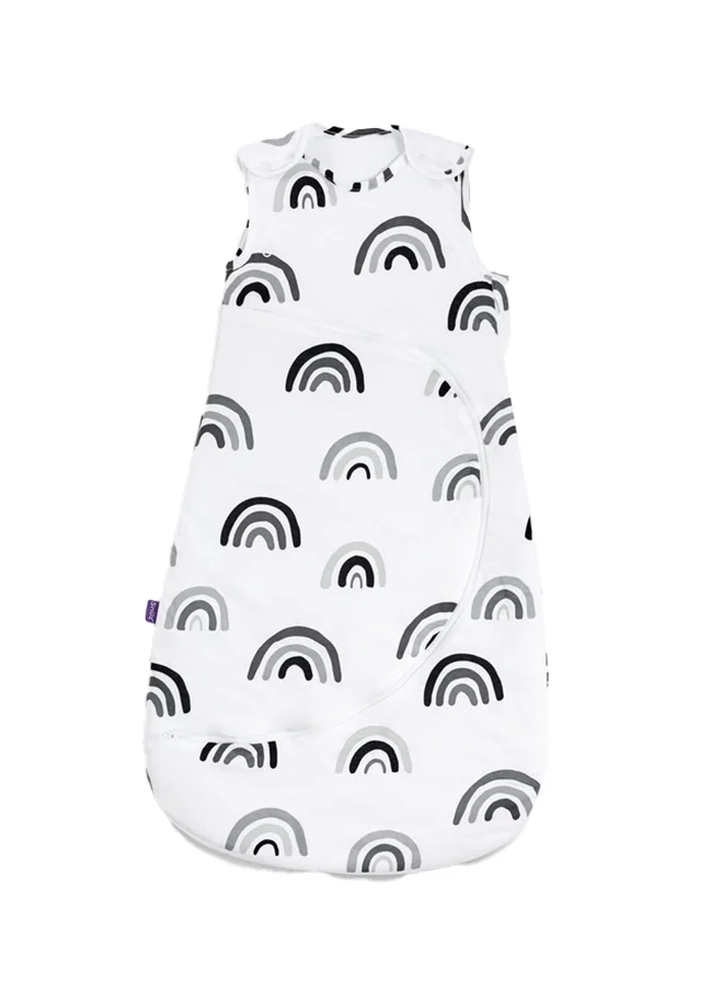 سنوز Pouch Sleeping Bag For Infant And Baby 2.5 Tog Clever Nappy Change Zip Material 100% Cotton For Temperatures Within 16 - 20 Celsius Suitable From 0 - 6Months Max.Length 68 Cm - Mono Rainbow