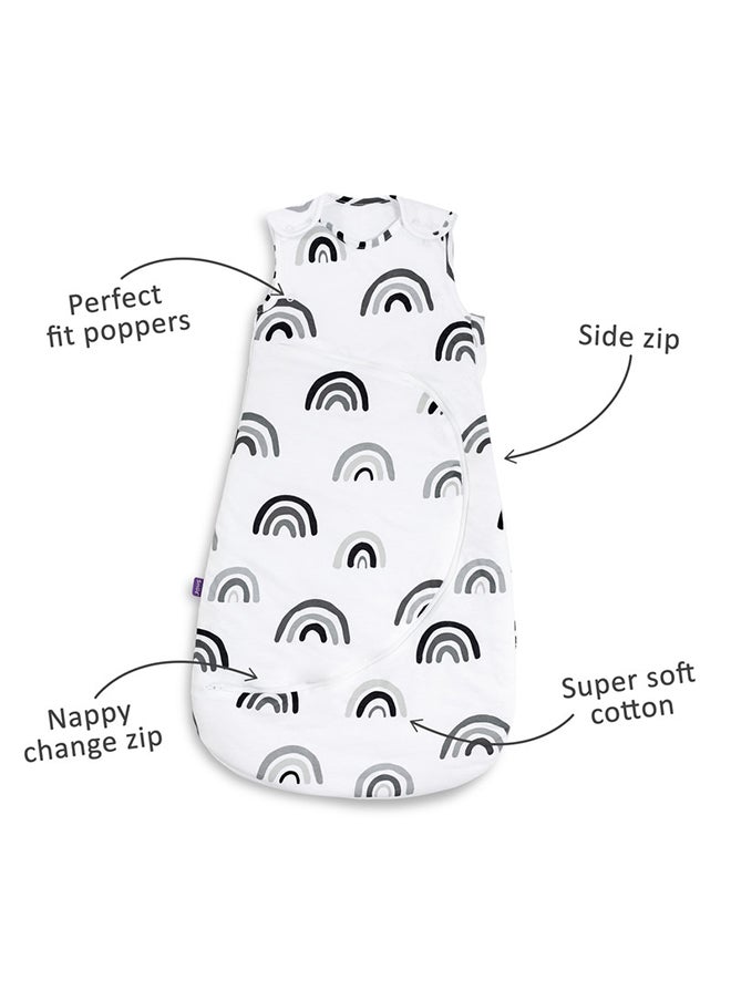 Snuz - Pouch Sleeping Bag For Infant And Baby 2.5 Tog Clever Nappy Change Zip Material 100% Cotton For Temperatures Within 16 - 20 Celsius Suitable From 0 - 6Months Max.Length 68 Cm - Mono Rainbow - Image 1