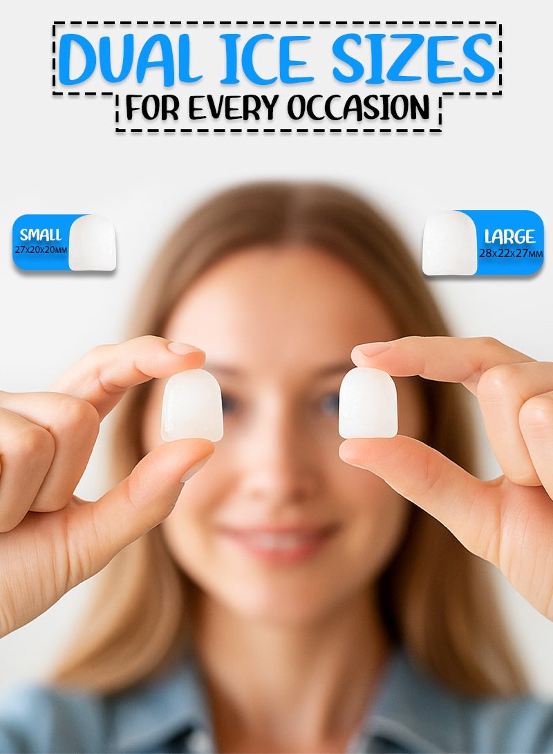 أيه بي جي ماكينة صنع الثلج للمنزل – إنتاج 20 كجم يوميًا، مكعبات ثلج سريعة خلال 6 دقائق، ماكينة ثلج محمولة وهادئة للاستخدام على سطح الطاولة مع سلة الثلج - Image 5