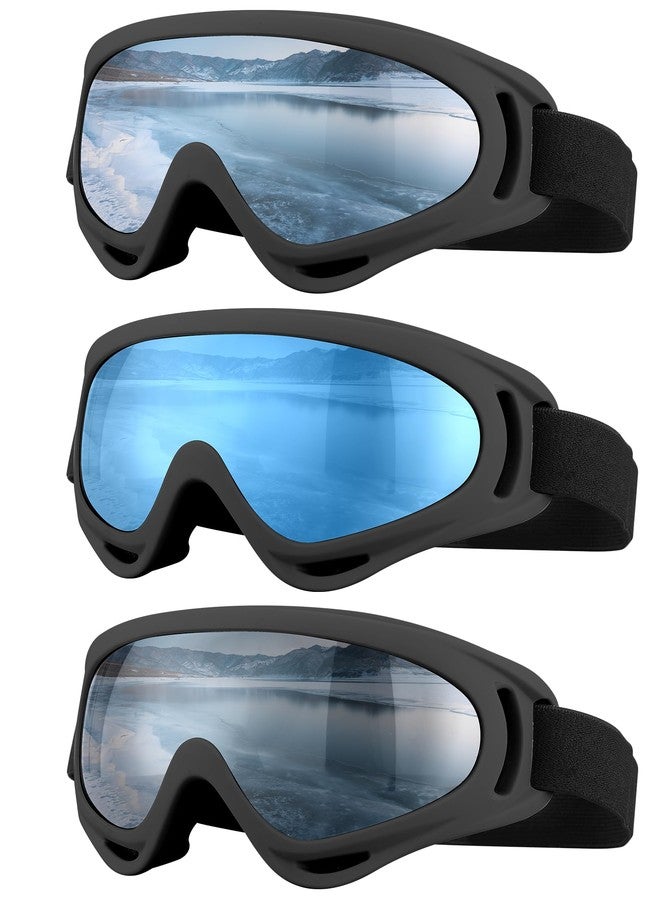 SixYard Ski Goggles, Motorcycle Goggles, 3 Pack Snowboard Snow Goggles for Men Women Adult Youth (Style 7) - Image 1
