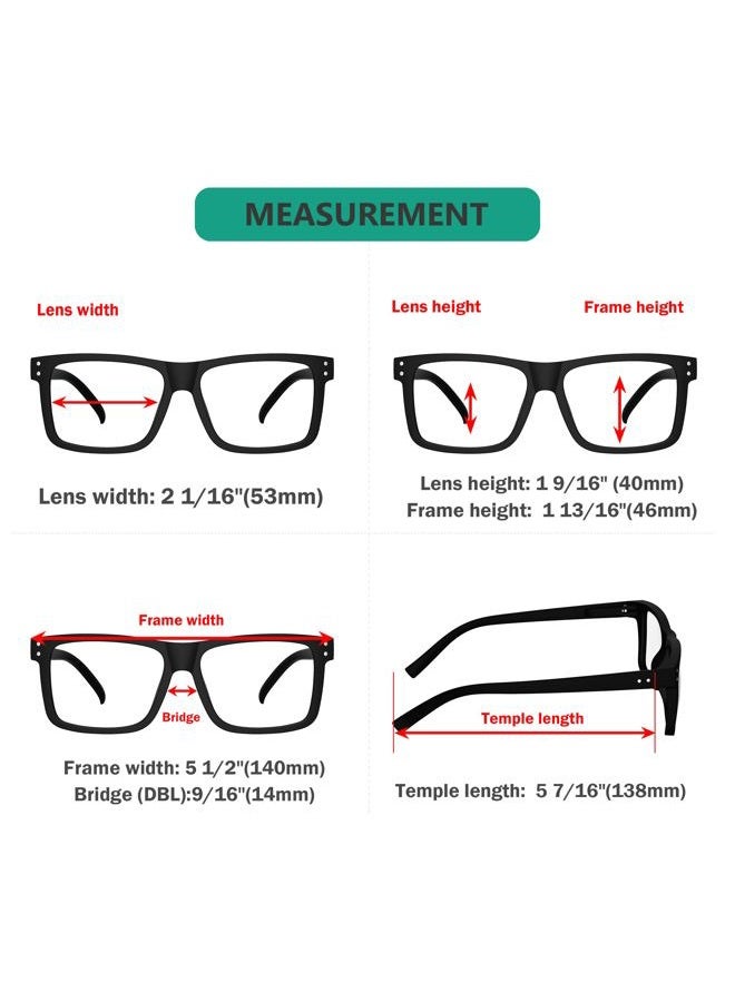 Eyekepper Oversized Reading Glasses Square Large Frame Readers for Men and Women - Black +2.50 - Image 3