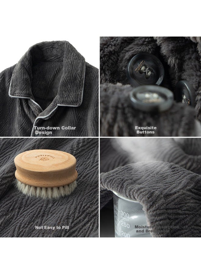 Your Sun Yi Er Shuang 24 Autumn And Winter New Product Men's Home Wear Set With Added Fleece And Thickened Style Can Be Worn As Outerwear Pajamas - Image 2