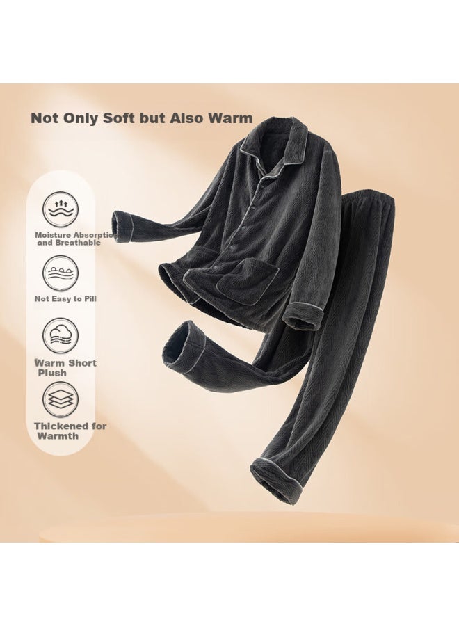 Your Sun Yi Er Shuang 24 Autumn And Winter New Product Men's Home Wear Set With Added Fleece And Thickened Style Can Be Worn As Outerwear Pajamas - Image 1