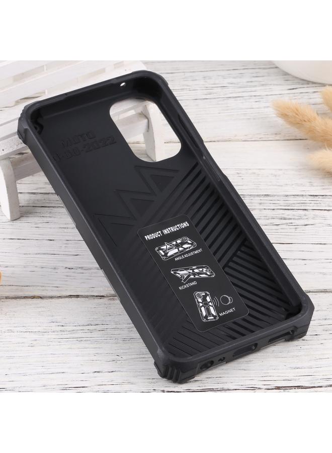 اس-توب جراب لهاتف Motorola Moto G 2022، جراب هاتف مغناطيسي من مادة TPU + PC، مدرع مموه، مع حامل - Image 3