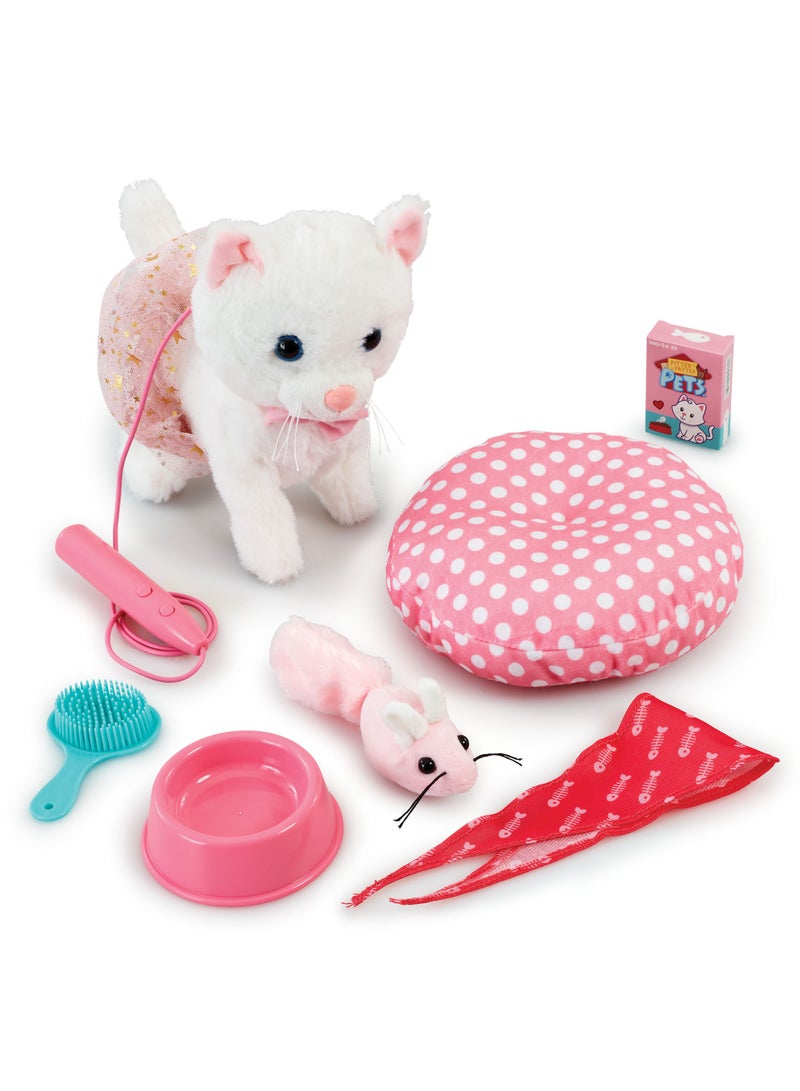 ADDO Pitter Patter Walk Along Cat Deluxe | Soft Toy | Interactive Plush Toy | Pretend Play | Snuggling Plush Pet | Gift for Kids and Toddlers - Image 1