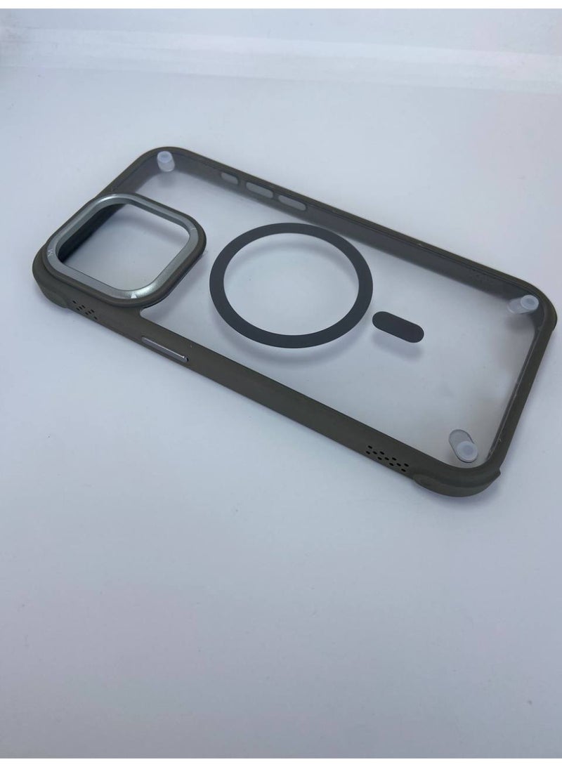 Magnetic Case for iPhone 15 Pro max with Side Bumper, Compatible with Wireless Charging Cover, Clear TPU Bumper Slim Shockproof Protective Case for iPhone 15 Pro Max (Titanium Gray) - Image 3