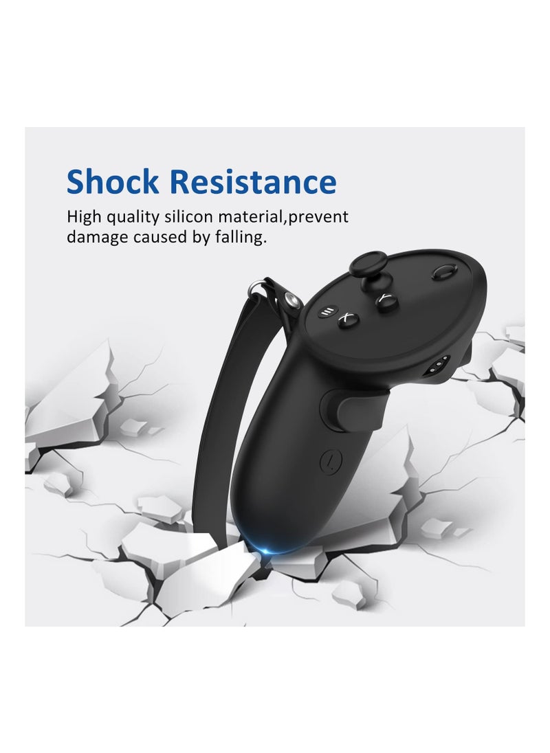 SYOSI - Compatible with Meta Quest Pro Accessories, Meta Quest Pro Controller Grips Cover Protector, Silicone Grip Cover Protector for Oculus Quest Touch Pro Controllers, with Knuckle Straps - Image 1