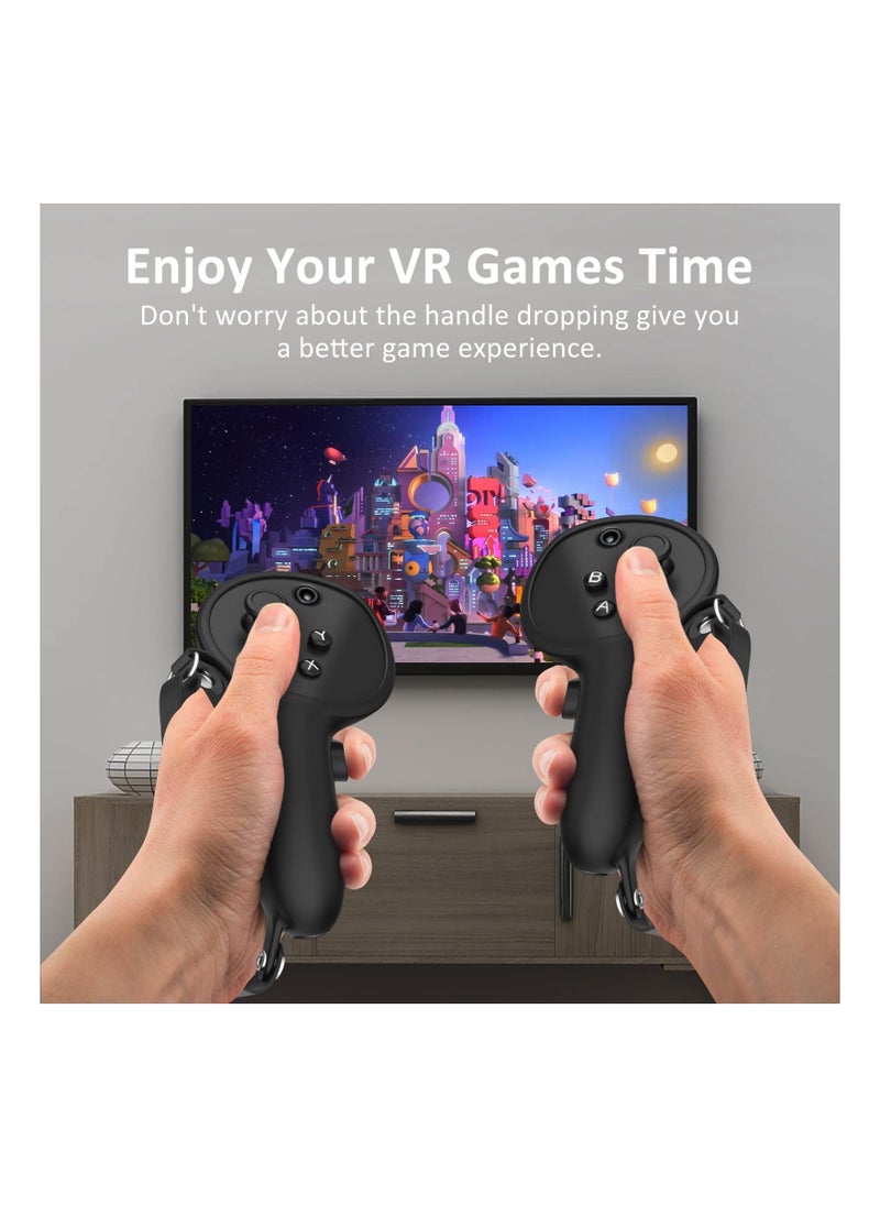 SYOSI - Compatible with Meta Quest Pro Accessories, Meta Quest Pro Controller Grips Cover Protector, Silicone Grip Cover Protector for Oculus Quest Touch Pro Controllers, with Knuckle Straps - Image 1