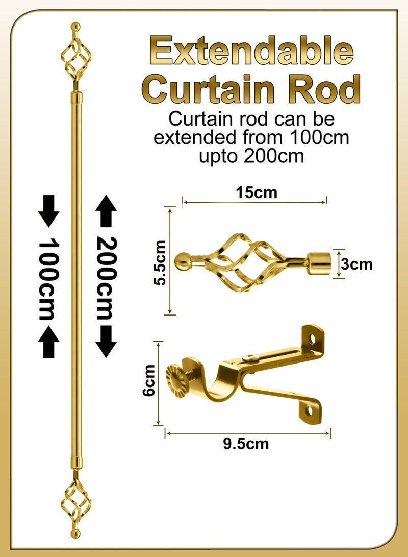 توشيونيكس ستائر رومانية عتيقة تغطي النوافذ، ستائر قضيبية، أنابيب قابلة للتمديد من 100 إلى 200 سم، مظلات شمسية، عمود ستائر، أجهزة السكك الحديدية قابلة للتعديل مع مجموعة نهائيات كروية مستديرة بقطر 3 سم لتزيين الم - Image 2