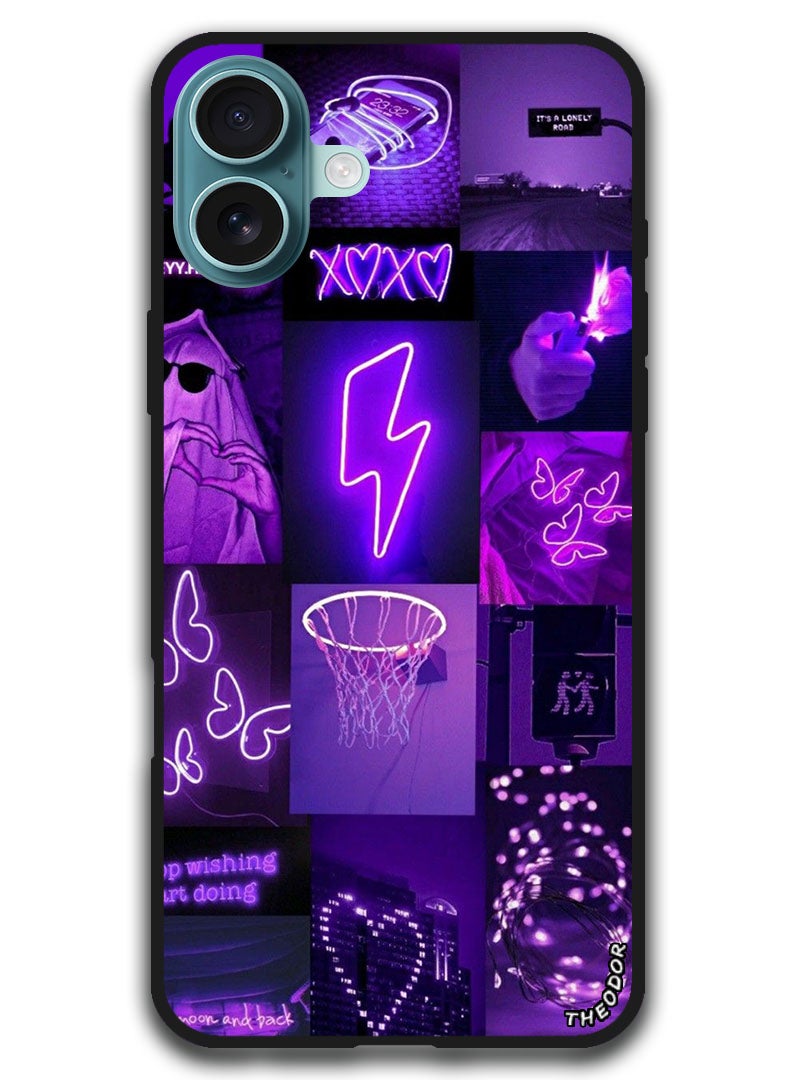 Theodor Protective Case Anti Scratch Shock Proof Bumper Cover For iPhone 16 Plus (6.7)-inch Purple aesthetic - Image 1