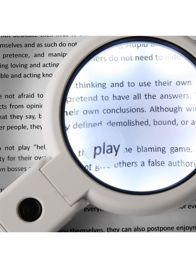 5X 11X Foldable Magnifier Glass Table Lamp with 8 LED Lights USB Powered for Reading Hobbies Jewelry Crafts Workbench - Image 4
