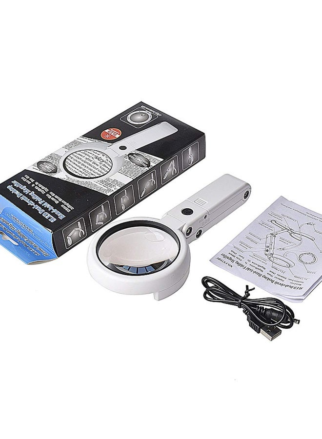 5X 11X Foldable Magnifier Glass Table Lamp with 8 LED Lights USB Powered for Reading Hobbies Jewelry Crafts Workbench - Image 5