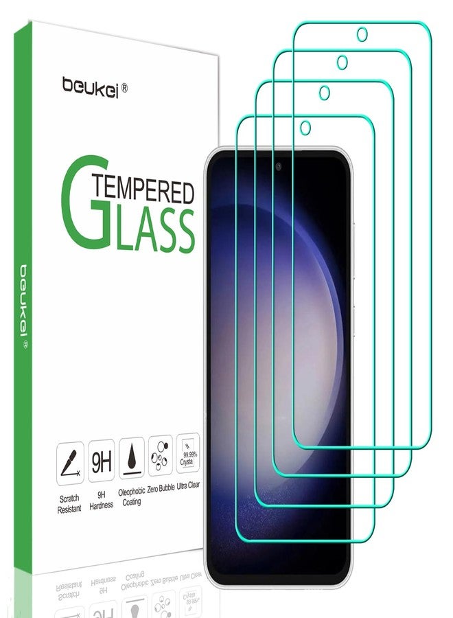 beukei (4 Pack) Compatible for Samsung Galaxy S23 FE 5G / Galaxy S23 FE (FE Model Only) Screen Protector Tempered Glass, Touch Sensitive,Case Friendly, 9H Hardness - Image 1