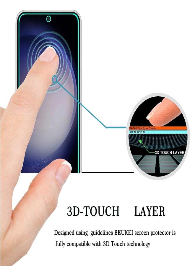 beukei (4 Pack) Compatible for Samsung Galaxy S23 FE 5G / Galaxy S23 FE (FE Model Only) Screen Protector Tempered Glass, Touch Sensitive,Case Friendly, 9H Hardness - Image 2