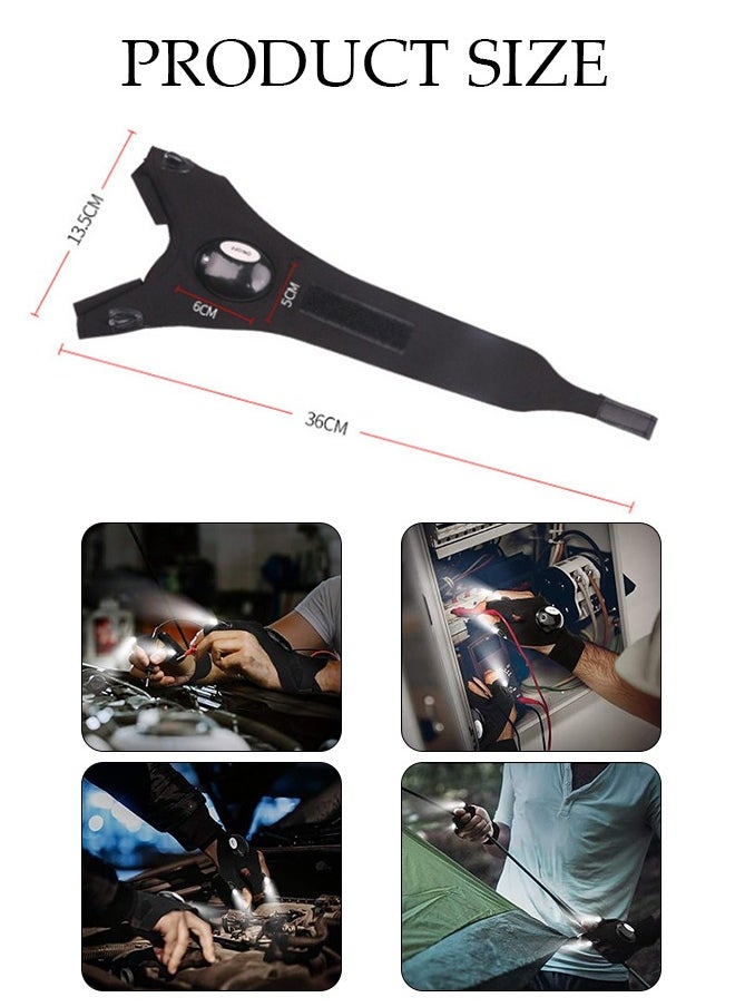DUNISO - LED Flashlight Gloves for Men and Women Hands-Free Waterproof Gloves for Working in Darkness and Night Reading Finger Light Gloves for Night Fishing, Running, Camping - Image 1