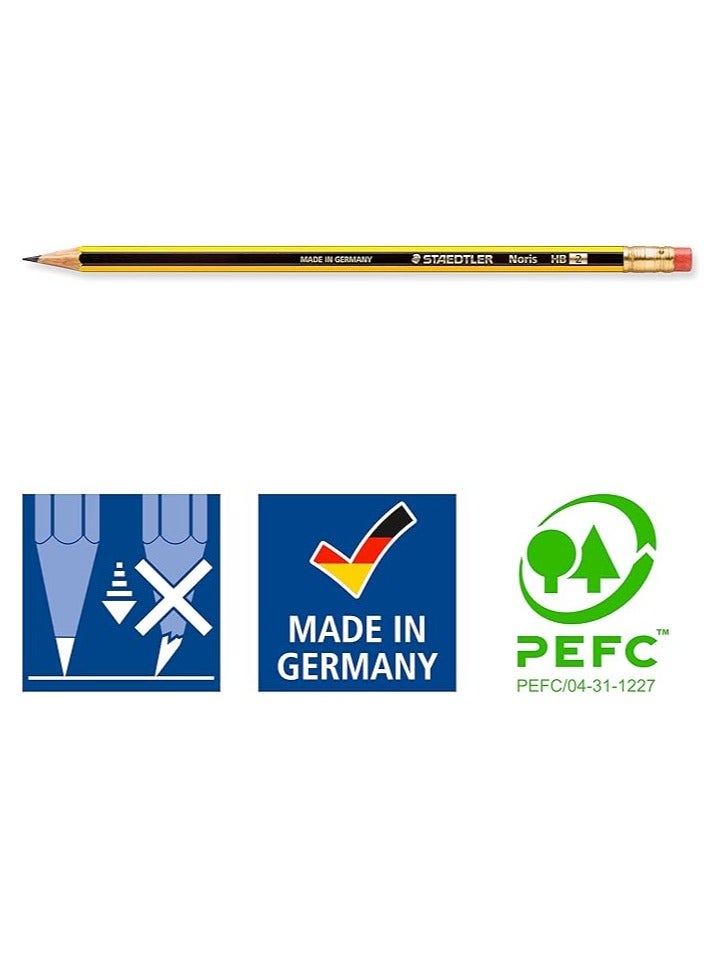 Staedtler ST-122-HBA-53 Noris Pencil With Rubber Tip - 12 Pieces - Image 3