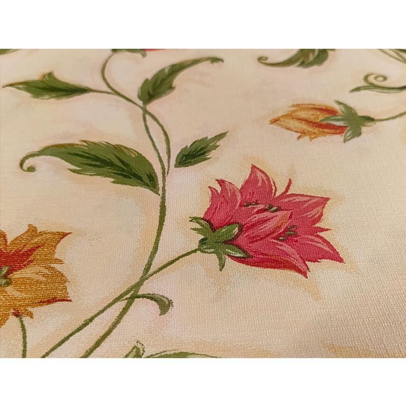 Freelance PVC Vinyl Tuscany Flannel Backing Dining Plastic Table Cover Cloth - Waterproof Protector, 4-6 Seater, Rectangle 54x78 inches (with White Border Edge Lace) - Product of Meiwa, Japan - Image 3