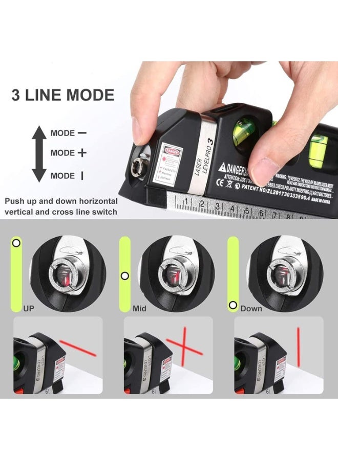 U-HOOME Laser Level Tool, Multipurpose Laser Level Kit Standard Cross Line Laser level Laser Line leveler Beam Tool with Measure Tape Ruler Adjusted Metric Rulersr  - Image 5