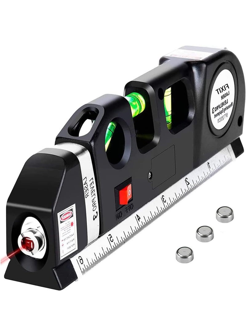 U-HOOME Laser Level Tool, Multipurpose Laser Level Kit Standard Cross Line Laser level Laser Line leveler Beam Tool with Measure Tape Ruler Adjusted Metric Rulersr  - Image 1